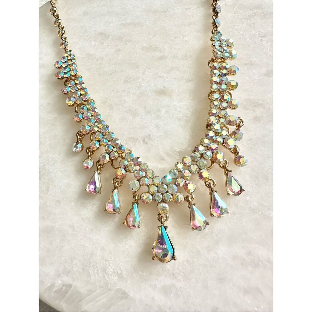 The Dream Iridescent sparkle statement necklace ￼